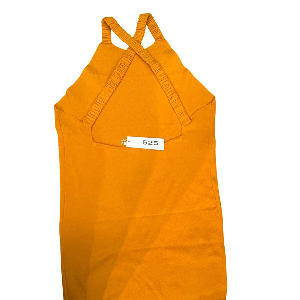 525 America Turmeric Cross Back Sleeveless Knit Midi Dress - Size L